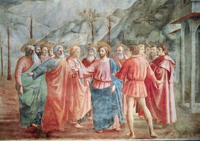 Detail of Christ and his disciples, from The Tribute Money (detail) by Tommaso Masaccio